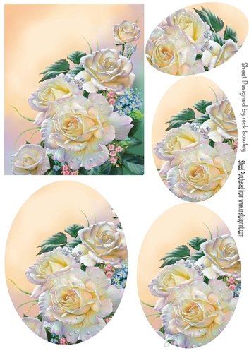 pretty white Roses oval pyramids