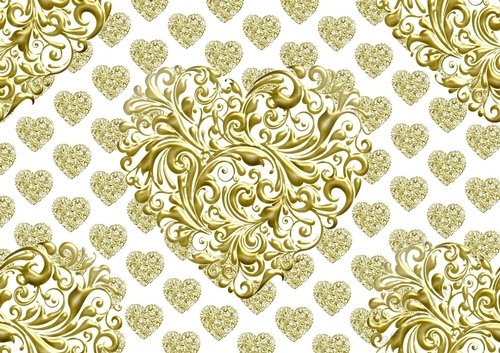 pretty gold  metallic heart backing paper (BIG)