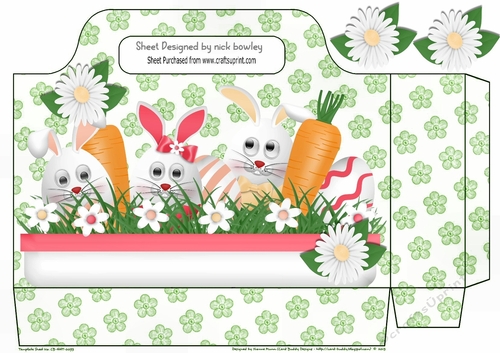 Cute easter bunnies with flowers tote gift bag