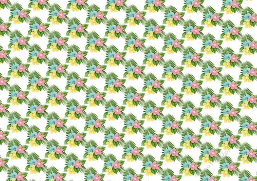 Pretty coloured flowers with leaves (SMALL) Backing paper