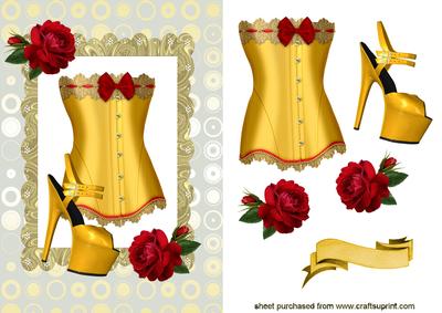 Red/gold Basque & Roses