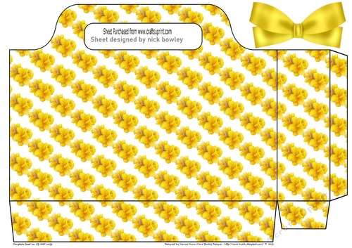 pretty yellow daffodil tote gift bag and bow