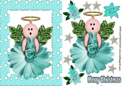 Pretty Turquoise Flower Angel