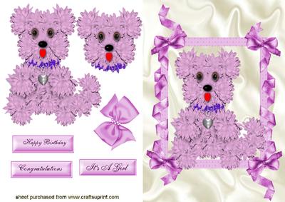 Flower Scottie Dog, Pink for a Girl