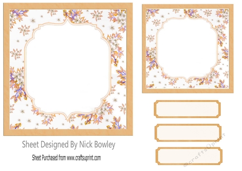 pretty gold floral card fronts/topper 7x7 card front
