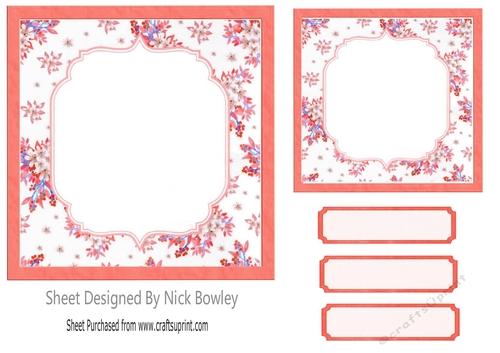 pretty peach floral card fronts/topper 7x7 card front