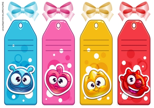 4 Toony Face Book Markers/Toppers (one)