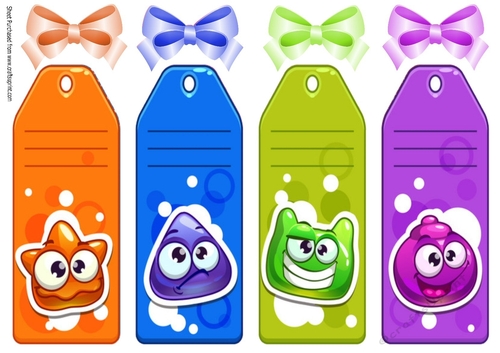 4 Toony Face Book Markers/Toppers (two)