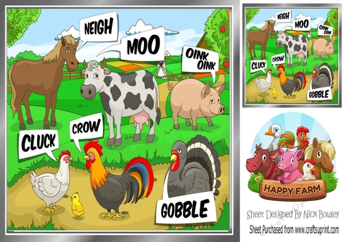 Farm Animals 8x8 (EDUCATIONAL WITH ANIMAL NOISES ONE )
