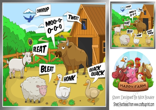  Farm Animals 8x8 (EDUCATIONAL WITH ANIMAL NOISES TWO) Card