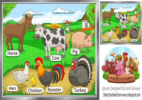 Lovely Farm Animal names 8x8