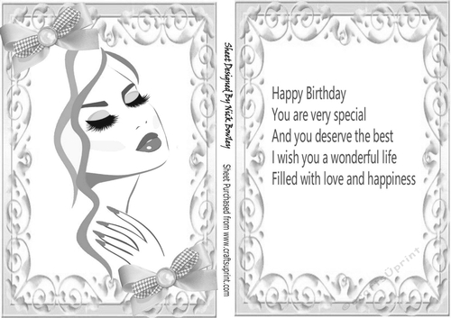 Glamour Girl In Silver With Pretty Bows A5/Insert