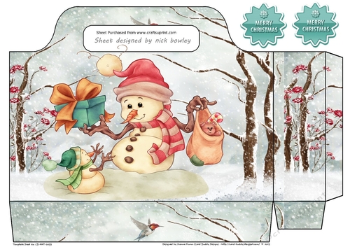 Jolly snowman with presents tote gift bag