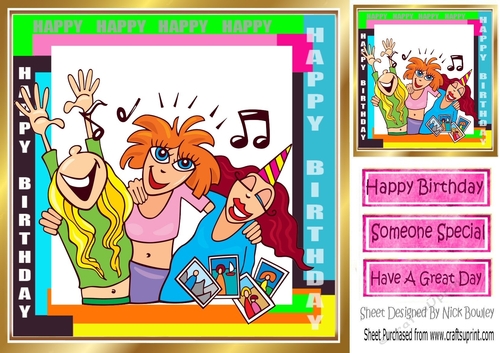 Birthday fun party time! 8x8 ladies (pink)