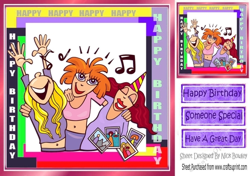 Birthday fun party time! 8x8 ladies (purple)