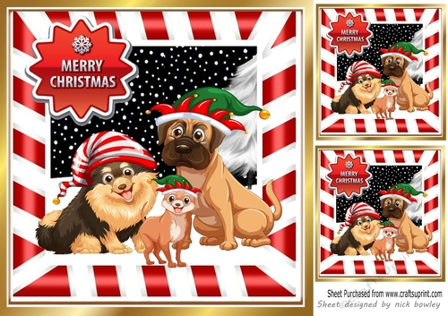 Christmas fun with puppies and dogs 8x8