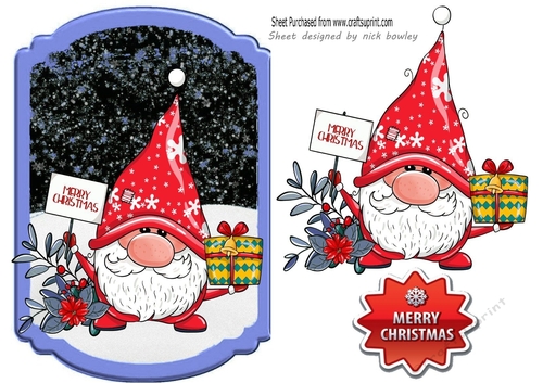 Cute santa gnome with A5 (blue)