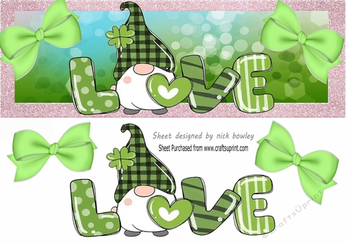 Cute green gnome with love DL 