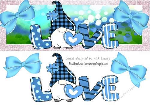 Cute blue gnome with love DL