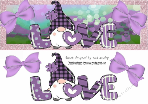 Cute purple gnome with love DL