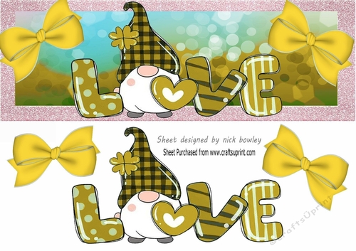 Cute gold gnome with love DL