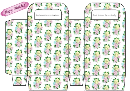 pretty pastel flowers small gift bag