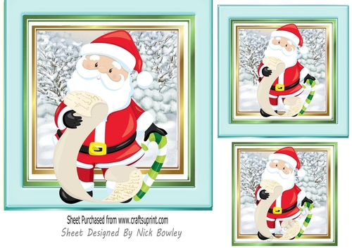 Lovely snowman with christmas list 7x7 Card fronts/toppers