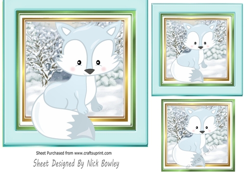 Lovely little fox in the snow 7x7 Card fronts/toppers