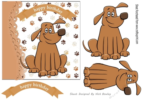 Playful brown puppy dog 7x7 card front