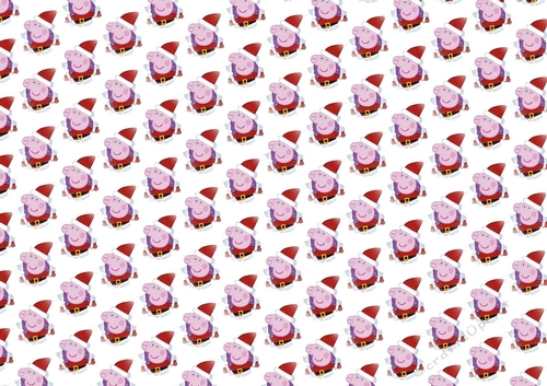 Lovely peppa pig in santa hat backing paper