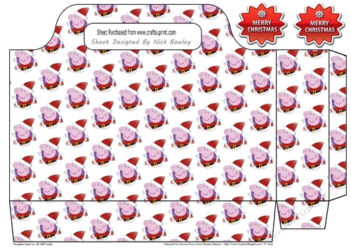 Lovely peppa pig in santa hat tote gift bag 