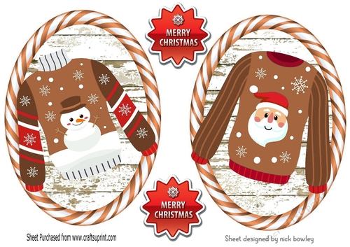 UGLY CHRISTMAS SWEATERS brown stripe toppers