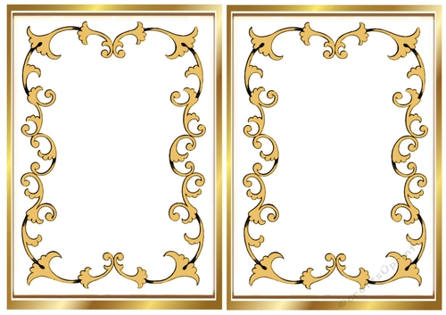 Lovely gold frame/gold ornate scroll A5 card front/insert