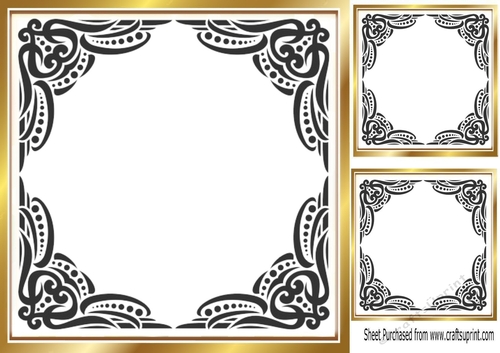 Gold with black fancy 8x8 frame