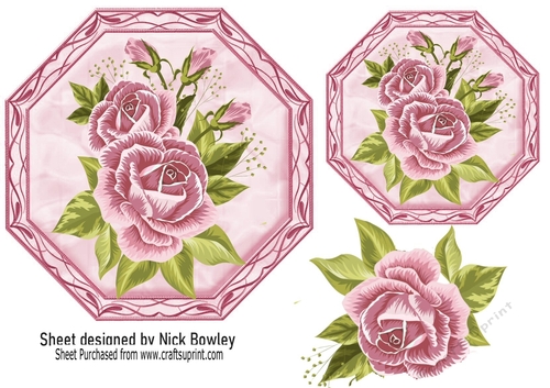 Pretty pink roses in ornate toppers