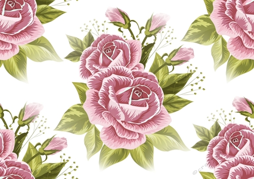Pretty Pink Roses with Gyps backing paper (Big)