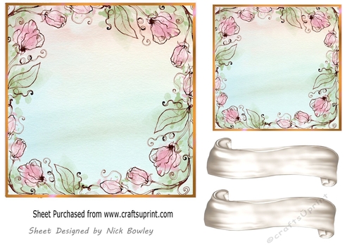 Pink floral 7x7 Card Front