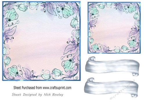 Blue Floral  7x7 card front