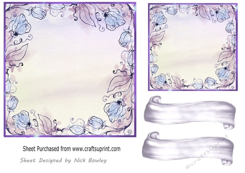 Purple Floral  7x7 card front