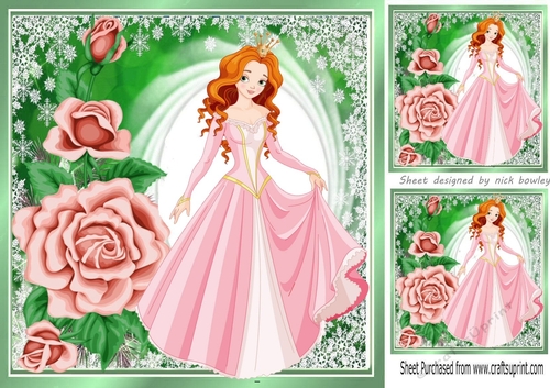 pretty princess with peach roses 8x8