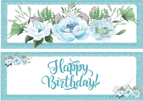 Pretty Blue Rose Arrangement With Butterflies DL