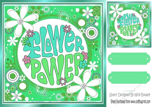 FLOWER POWER! Blue Flowers good vibes 8x8