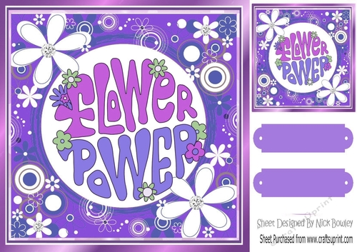 FLOWER POWER! Purple Flowers good vibes 8x8