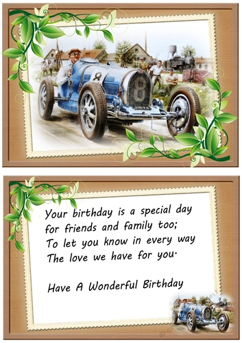 Lovely A5 Vintage Car with insert (one)