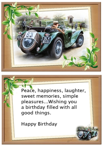 Lovely A5 Vintage Car with insert (three)