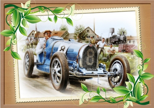 Lovely A4 Vintage Car  (one) Big Card