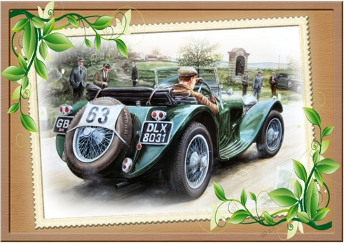Lovely A4 Vintage Car (two) Big Card
