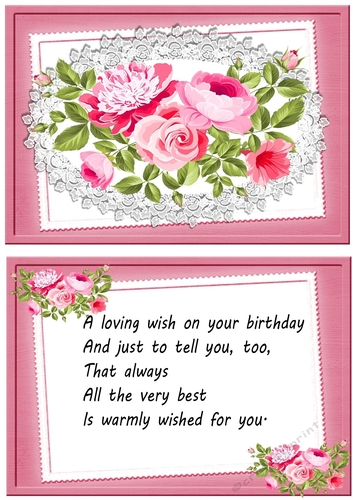 Pretty pink roses on lace A5 Card/Insert