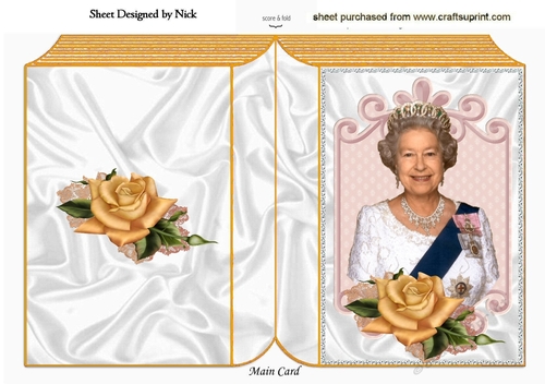 Lovely Folded book of the queen with gold roses 