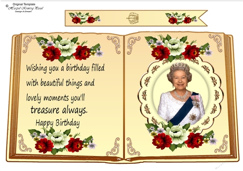 Lovely A4 Open book of the queen with roses
